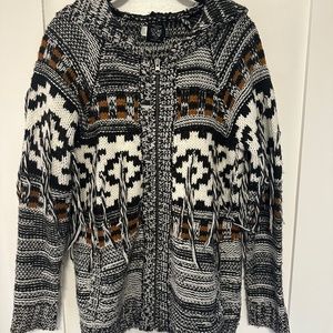 Volcom fringe cardigan sweater western